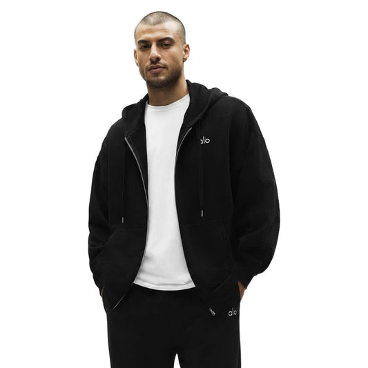 Accolade Full Zip Hoodie Alo Black outfit