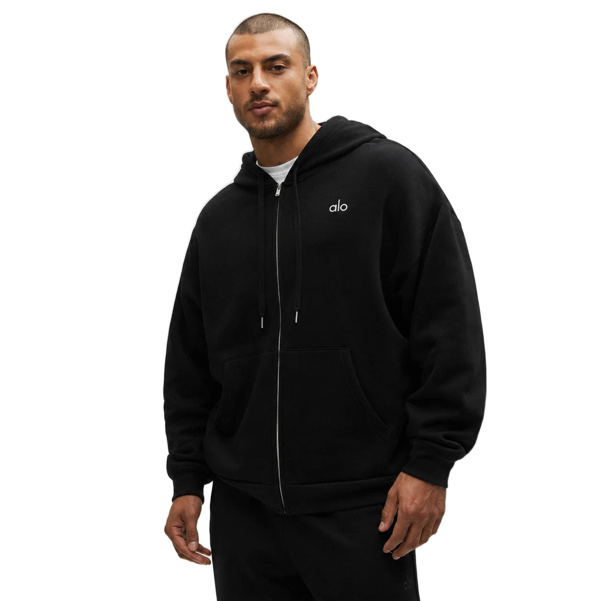 Accolade Full Zip Hoodie Alo Black modelo
