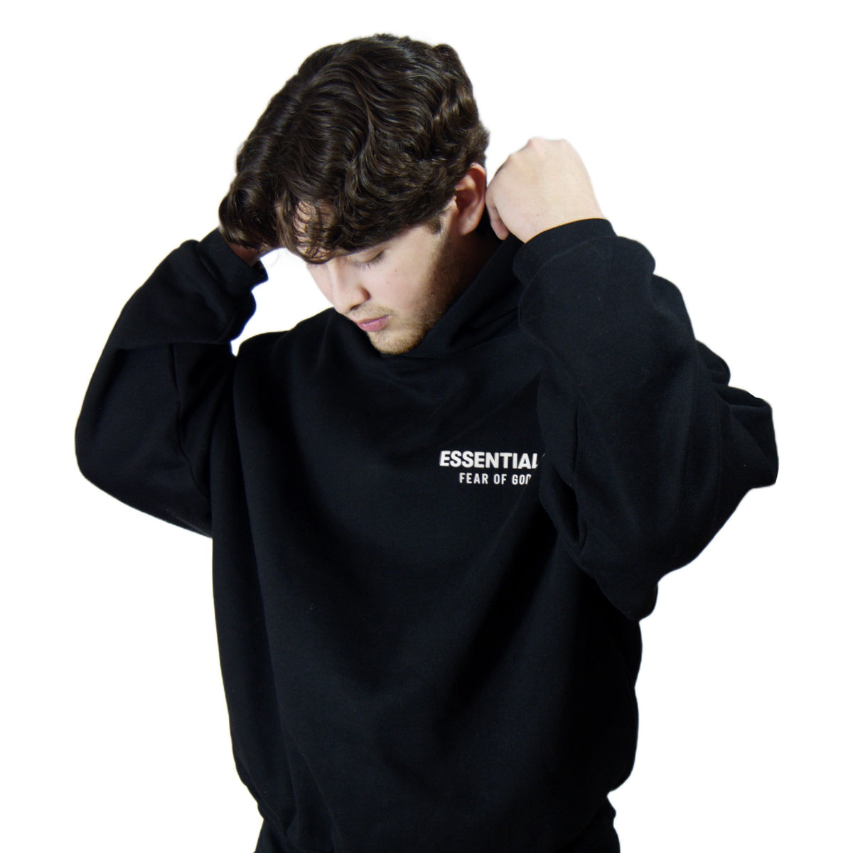 Hoodie Essentials S24 FOG Black modelo