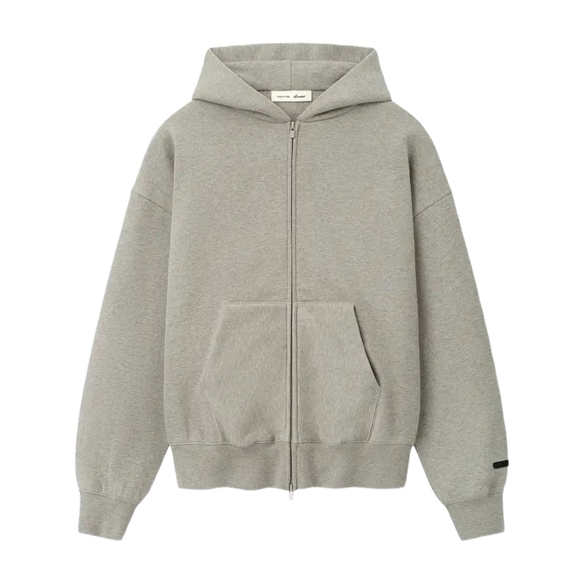 Hoodie Essentials Full Zip S26 Abbey Stone frente